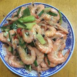 香葱炒虾的做法[图]