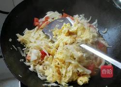 番茄鸡蛋炒包菜的做法图解4