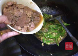 青椒猪肝炒瘦肉的做法图解9