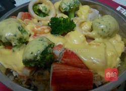 芝士海鲜焗饭的做法图解4