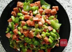 火腿肠炒毛豆米的做法图解4