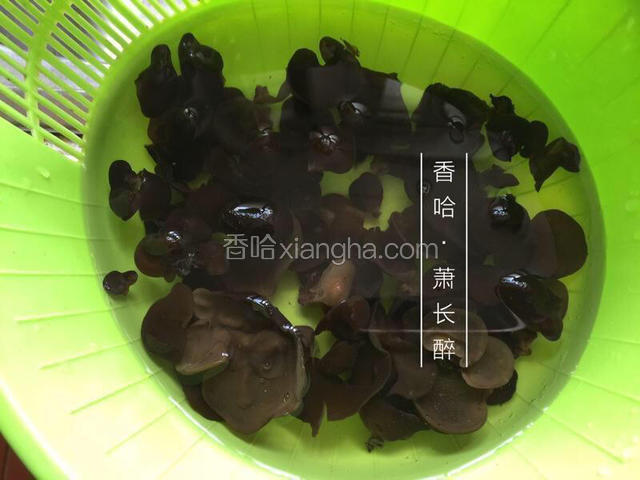 干木耳温水中泡发。