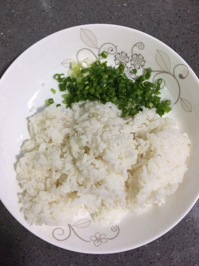 准备冷饭，葱花。