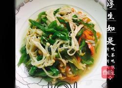 金针菇炒青椒的做法图解5