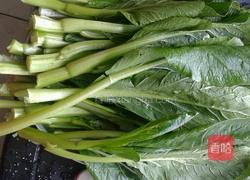 菜心炒肉的做法图解1