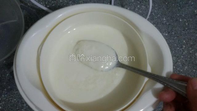 时间到酸奶自制完成,完成后加入糖拌匀即可