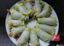娃娃菜卷肉的做法图解6