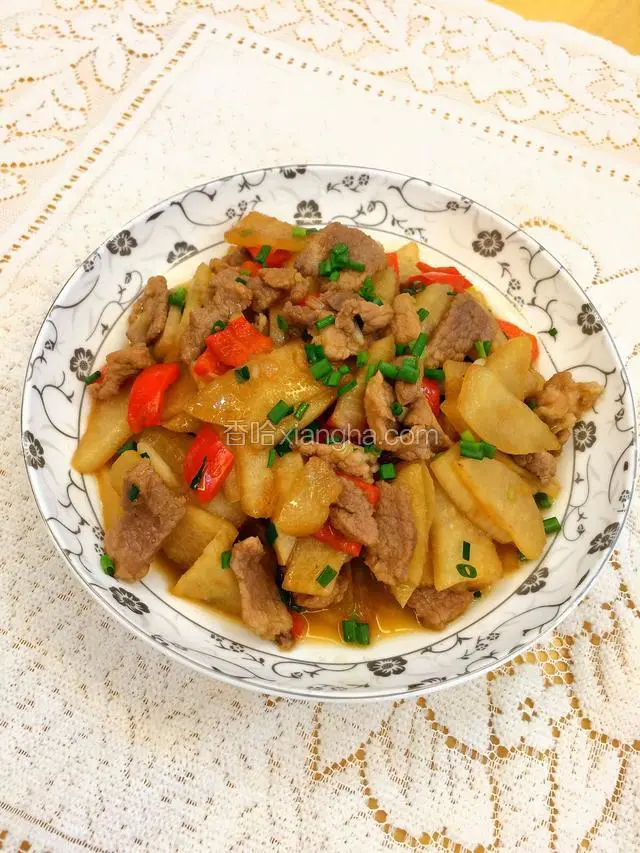 凉薯炒肉片