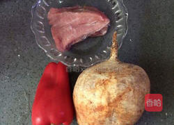 凉薯炒肉片的做法图解1