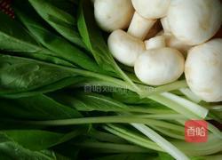 蘑菇炒小白菜的做法图解1