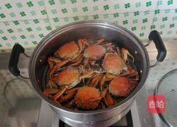 清蒸河蟹的做法图解4