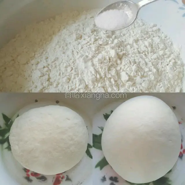 煮羊肉的功夫，把面和上。软硬与饺子皮面相当，和好面用保鲜膜蒙住醒一下