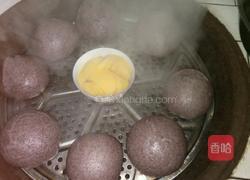 开花的紫米面馒头的做法图解3