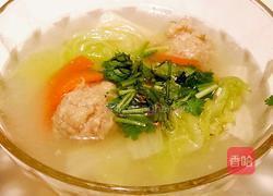 白菜豆腐汆丸子的做法图解5