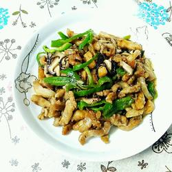 三丝会首(肉、香菇、青椒)的做法[图]