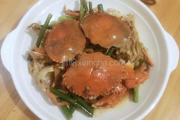 蒜苔炒蟹