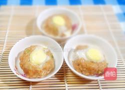 肉饼蒸鹌鹑蛋的做法图解5