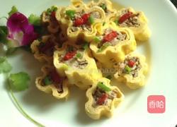 肉末香菇鸡蛋卷的做法图解8