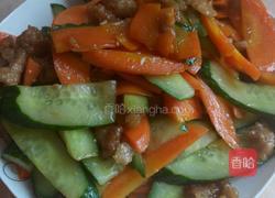 青瓜胡萝卜炒肉的做法图解8