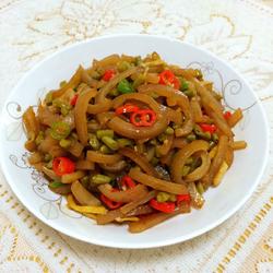 猪皮炒酸豆角的做法[图]
