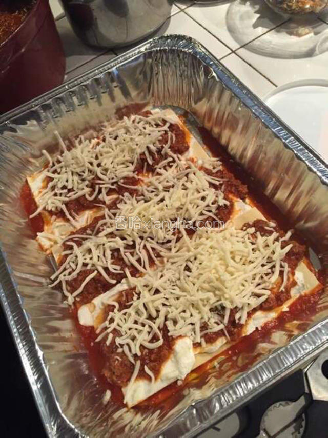 撒上条状干牛奶cheese