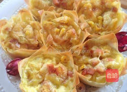 玉米火腿蛋奶塔的做法图解12