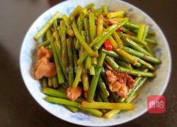 蒜苔炒肉的做法图解9