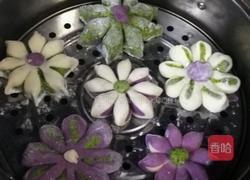 太阳花彩色馒头的做法图解9