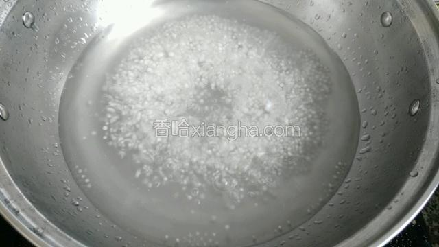 煮西米  放多点水 烧开了放西米