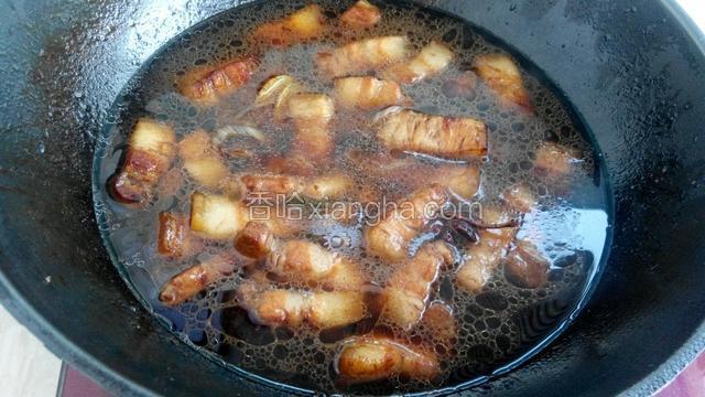 添水和肉一平或者没过肉，（我添了500克清水）开大火炖至开锅。