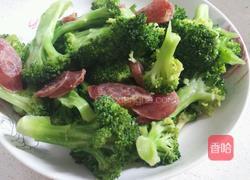 菜花炒腊肠的做法图解4