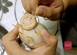 Illustration of how to make glutinous rice and lotus root 4