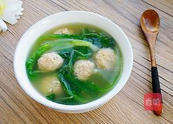 小白菜汆丸子汤的做法图解11
