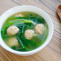 小白菜汆丸子汤的做法[图]