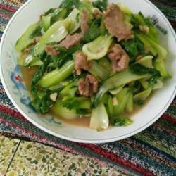 小白菜炒牛肉片的做法[图]