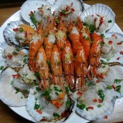扇贝蒸蒜蓉大虾的做法[图]