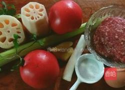 莲藕蕃茄牛肉丸（私房菜）的做法图解1