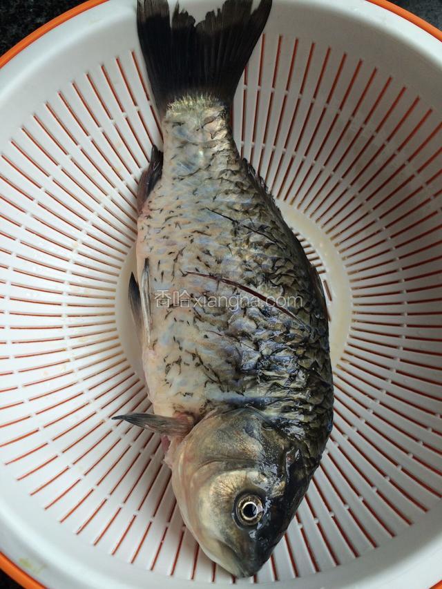 抹上少许盐、料酒腌制片刻。