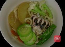 鱿鱼辣咸乌冬（当归苹果汤）的做法图解5