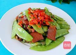 荷兰豆炒腊肉的做法图解7