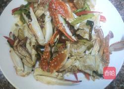 葱爆花蟹的做法图解10