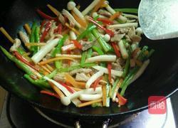 双丝白玉菇炒肉丝的做法图解7