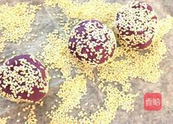 豆浆紫薯芝麻饼的做法图解9