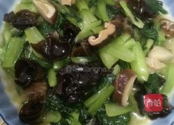青菜香茹木耳的做法图解4