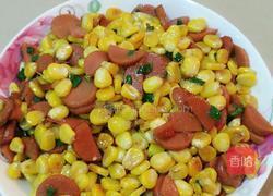 玉米炒火腿的做法图解5