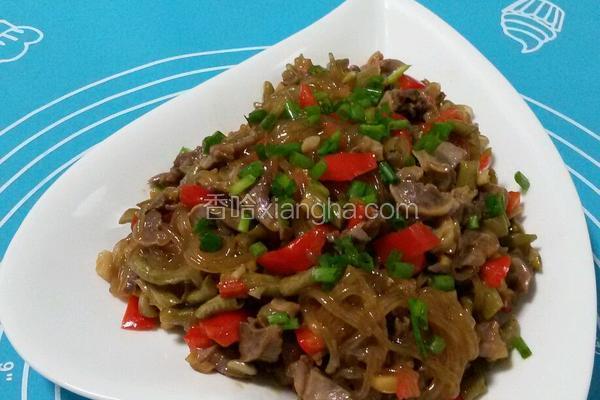 酸豆角鸡胗炒粉条
