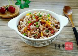 彩椒培根炒黑米饭的做法图解7