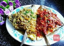 双拼剁椒鱼头的做法图解15