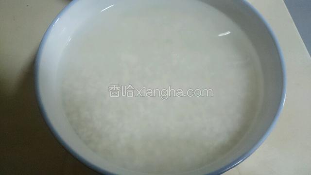 用清水泡五小时以上（最好是一夜以上，便于能蒸软糯）
