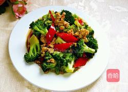彩椒肉沫炒西兰花的做法图解13